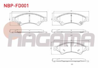 FREN BALATA ÖN İKAZLI FORD RANGER (TKE) 2.2 TDCI 4X4 2011- / RANGER (TKE) 2.5 TDCI 4X4 2011- / RANGER 3.0 TDCI 4X4 2011- / MAZDA BT-50 2.5 CD 4X4 2006- resmi