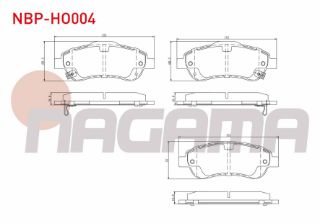 FREN BALATA ÖN İKAZLI HONDA CR-V III 2.0 I-VTEC 2006-2012 / CR-V III 2.2İ CTDI 2006-2012 / CR-V IV 1.6İ DTEC 2012-2014 / CR-V IV 2.0 2012-2014 / CR-V IV 2.2İ 2012-2014 resmi