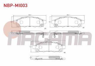FREN BALATA ÖN İKAZLI TEL DELIKLI MİTSUBİSHİ L 200 2.4 DI-D 2015- / FIAT FULLBACK PİCK-UP 2.4 D 2016- resmi