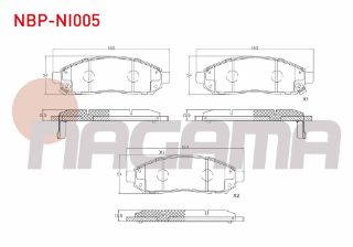FREN BALATA ÖN İKAZLI TEL DELIKLI NİSSAN NAVARA (D40) 2.5 DCI 4WD 2005-2015 / NİSSAN PATHFİNDER (R51) 2.5 DCI 2005- resmi