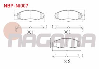 FREN BALATA ÖN İKAZLI NİSSAN PİCK UP (D22) 2.5 DI 4WD 1998- / NP300 SKYSTAR 2.5 DCI 2008- / SKYSTAR 2.5 D 1998-2002 / SKYSTAR 2.4İ 2002-2005 resmi