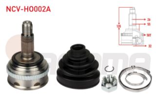 AKS KAFASI SOL SAĞ ÖN DIS 26X32X55 ABSLI 50 DIS UZUNLUK 137,2MM HONDA EURO CİVİC 1.6İ 1991-2005/ CRX III (EH,EG) 1.6İ VTI 1992-1998/ PRELUDE III 2.0 1987-1992/ACCORD III (CA4,CA5) 2.0 EX 1985-1989 resmi