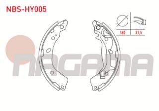 FREN PABUC BALATA ARKA LEVYELI 180X31,5MM HYUNDAİ GETZ 1.1İ -1.3İ -  1.4İ - 1.6İ - 1.5 CRDI 2002-2008 resmi
