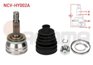 AKS KAFASI SOL SAĞ ÖN DIS 25X23X50 ABSLI 48 DIS UZUNLUK 159MM HYUNDAİ ACCENT ERA 1.5 CRDI 2006-2012/ HYUNDAİ GETZ (TB) 1.5 CRDI 2002-2008 resmi