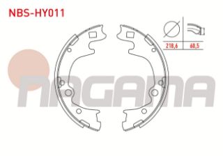 FREN PABUC BALATA ARKA 218,6X60,5MM HYUNDAİ STAREX 2.4İ - 2.5 TD - 2.5 CRDI 1997-2007 resmi
