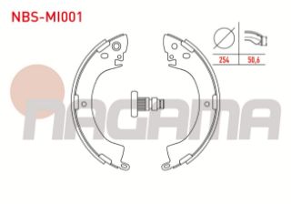 FREN PABUC BALATA ARKA 254X50,6MM MİTSUBİSHİ L 200 2.0 - 2.0 D - 2.5 D - 2.5 TD 1996-2007 / L300 2.5 D 1996-2006 resmi