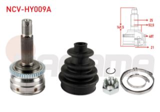 AKS KAFASI SOL SAĞ ÖN DIS 25X21X52,5 ABSLI 48 DIS UZUNLUK 149,5MM HYUNDAİ I20 (PB,PBT) 1.2 - 1.4 M-T 2008-2015 resmi