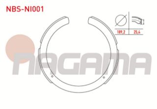 EL FREN BALATA AKSESUARLI 189,2X25,4MM SSANGYONG ACTYON I 2.0 XDI 2005-2012/ KORANDO 2.9 1996-2010/ MUSSO 2.2 - 2.9 1993-2004 resmi