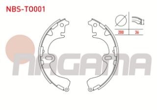 FREN PABUC BALATA ARKA 200X30/37MM TOYOTA COROLLA (E9) 1.3 - 1.6 - 1.8 D 1987-1993/ COROLLA (E10) 1.3İ - 1.6İ 1992-1997/ COROLLA (E11) 1.4İ - 1.6İ 1997-2002 resmi