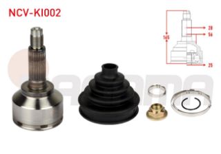 AKS KAFASI SOL SAĞ ÖN DIS 28X25X56 UZUNLUK 165MM KİA SORENTO I (JC) 2.5 CRDI 2002-2009 resmi