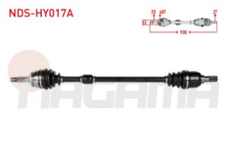 KOMPLE AKS SAĞ ÖN ABSLI 48 DIS UZUNLUK 930MM HYUNDAİ ACCENT BLUE 1.6 CRDI M-T 2012- resmi