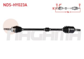 KOMPLE AKS SAĞ ÖN ABSLI 44 DIS UZUNLUK 934MM HYUNDAİ ELANTRA 1.6İ A-T/M-T 2001-2007 resmi
