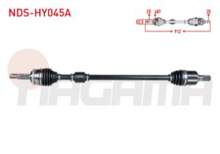 KOMPLE AKS SAĞ ÖN ABSLI 48 DIS UZUNLUK 912MM HYUNDAİ I20 (GB) 1.2 2015- resmi