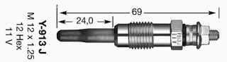 KIZDIRMA BUJİSİ Y-913J R9 DZL-CLİO I 1.9 DZL resmi