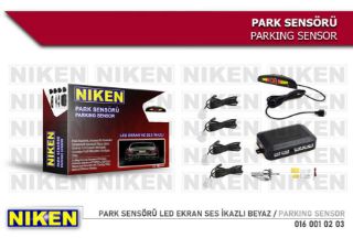 PARK SENSÖRÜ LED EKRAN SES İKAZLI BEYAZ resmi