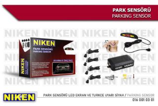 PARK SENSÖRÜ LED EKRAN VE TURKCE UYARI SİYAH resmi