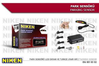 PARK SENSÖRÜ LED EKRAN VE TURKCE UYARI GRİ resmi