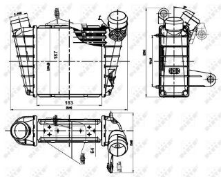 TURBO RADYATORU (INTERCOOLER) POLO CORDOBA FABIA 1.4TDI / 1.9TDI 02> resmi