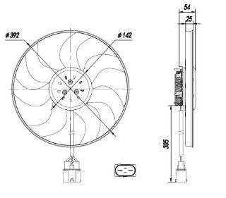FAN MOTORU 250W 392mm AMEO 17> POLO 10> A1 11>18 IBIZA 13>17 TOLEDO 13> FABIA 11> RAPID 13> resmi