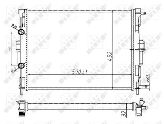 MOTOR RADYATORU MEGANE II SCENIC 1,5DCI 1,4 / 1,6 / 2,0 16V (590×455×26) / (1 SIRA ALB SISTEM) resmi