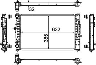 RADYATÖR BRAZİNG PASSAT-A4-A6-SUPERB 1.6-1.8-2.4-1.9TDI-2.6-2.3 VR5-2.0-2.8 AC /- MEK 632X398X32 resmi