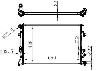 RADYATOR BRAZİNG MT 650X428X32 A3 1.2 TFSI 03- 65295 resmi
