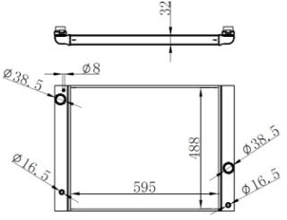 RADYATOR BRAZİNG MT 595X488XX32 5 E60-E61 03 / 7 E65-E66-E67-E68 2001 KOMPLE ALUMİNYUM 60772 resmi