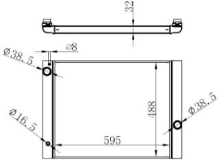 RADYATOR BRAZİNG MT 595X488X32 5 E60-E61 03 / 7 E65-E66-E67-E68 2001 KOMPLE ALUMİNYUM 60763 resmi