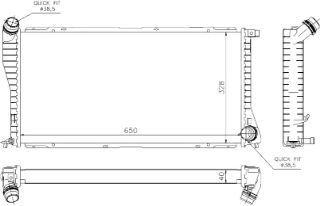 RADYATOR BRAZİNG A/M 650X328X40 E39 5.20D/5.25D/5.30D - E38 7.30D 60634A resmi