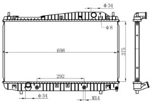 RADYATÖR BRAZİNG EVANDA 2.0I 02 OTOM.ŞANZ. 375X698X26 BDW006 resmi