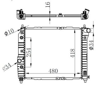 RADYATOR BRAZİNG AT 480X418X16 KALOS/AVEO 1.2İ 02 61635 resmi
