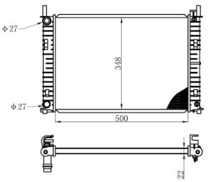 RADYATÖR BRAZİNG FİESTA V 01 FUSİON 02 1.4 TDCI AC KLİMASIZ MEK 500X348X22 resmi