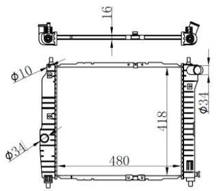 RADYATOR BRAZİNG MT 480X418X16 KALOS 1.2İ/1.4İ 02 / AVEO 1.2İ/1.4İ 05 61636 resmi