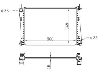 RADYATÖR BRAZİNG FİESTA BENZİN MEK 500X348X16 resmi