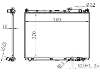 RADYATOR BRAZİNG MT 370X759X16 CİVİC 2014 DİZEL resmi