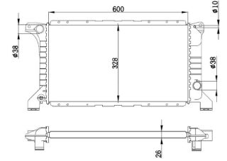 RADYATOR BRAZİNG MT 600X329X26 TRANSİT 1.6/2.0/2.5D 86- 62369A resmi