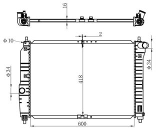 RADYATÖR BRAZİNG KALOS 02 AVEO 06 1.4 16V AC MEK 600X418X26 BDW018 resmi