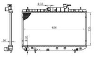 RADYATÖR BRAZİNG ACCENT II ADMIRE 1.6I 00-05 AC KLİMASIZ MEK OTOM 335X638X16 resmi