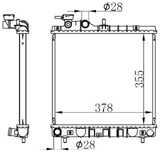 RADYATOR BRAZİNG MT 355X378X22 ATOS 1.0İ 12V 97 67500A resmi