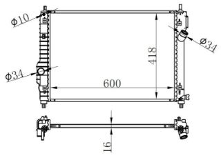 RADYATOR BRAZİNG MT 600X418X26 KALOS/ AVEO 1.2İ/1.6İ 05 61628 resmi