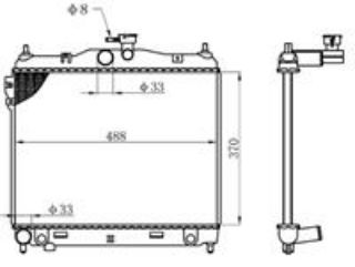 RADYATÖR BRAZİNG GETZ 03-05 1.3-1.6 MEK AC KLİMASIZ 370X488X16 resmi