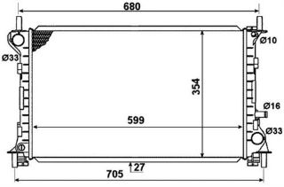 RADYATÖR BRAZİNG FOCUS 1.4-1.6 98-04 OTOM. 600X348X26 resmi