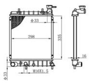 RADYATÖR BRAZİNG ACCENT ADMIRA 00-05 1.3I AC KLİMASIZ MEK 335X298X16 resmi