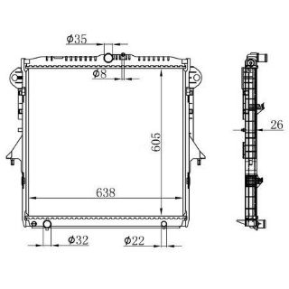 RADYATÖR BRAZİNG FORD RANGER 2.2 TDCİ 2011 MEKANİK 605X638X26 resmi