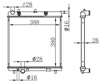 RADYATOR BRAZİNG AT 380X388X26 C3 1.4İ 02 61279 resmi