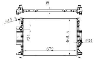 RADYATOR BRAZİNG MT 672X466X26 FOCUS 11 /KUGA 13 /CMAX 10 1.5 ECOBOSST - 2.0 TDCI 606215 resmi