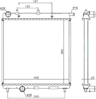 RADYATOR BRAZİNG MT 380X388X16 C2 1.4 HDI 2002 61277 resmi