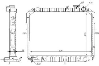 RADYATÖR BRAZİNG KİA PREGİO MEK 375X528X26 resmi