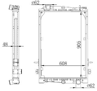 RADYATOR TRUCK BRAZİNG MT 905X608X48 F85 92-98 resmi