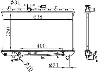RADYATOR BRAZİNG AT 350X638X26 RİO I 1.3İ/1.5İ 2000 66663 resmi